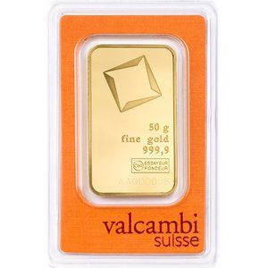 Gold bar Valcambi 50 g