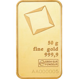 Gold bar Valcambi 50 g