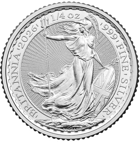 Stříbrná mince Britannia Charles III 2026, 1/4 oz