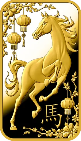 Zlatý slitek Argor Heraeus - Rok koně 2026, 1 oz