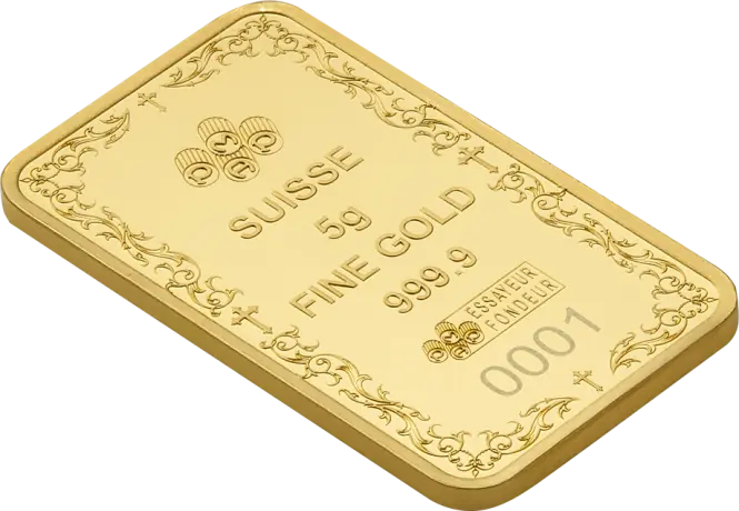 Zlatý slitek PAMP Křesťanský kříž, 5 g