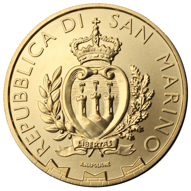 Zlatá mince San Marino - Sokol 2025, 1/10 oz