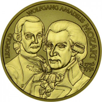Wolfgang Amadeus Mozart - hudební skladatel, zlatá mince