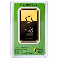 Gold bar Valcambi 50 g - Green gold