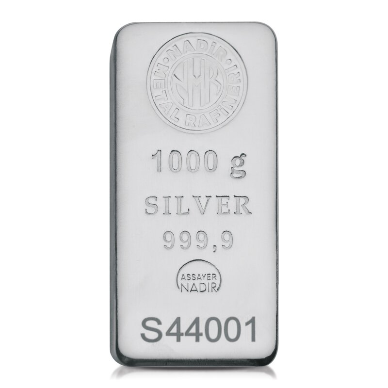 Stříbrný slitek 1000 g Nadir Metal Rafineri