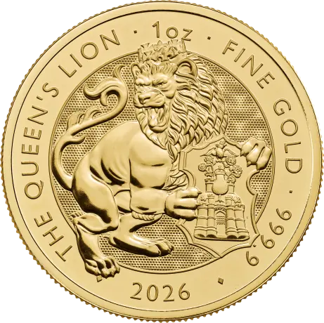 Zlatá mince Tudorovská zvířata Queens Lion 2026, 1 oz