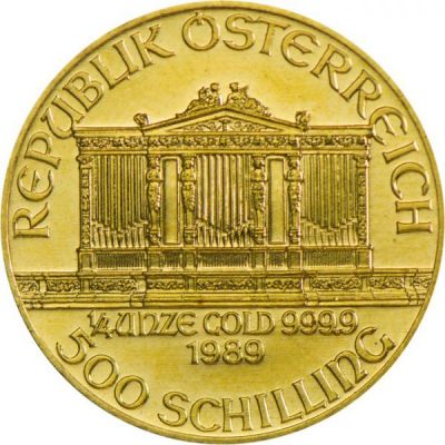 Zlatá mince Vídeňští filharmonici 1/4 Oz (různé roky)