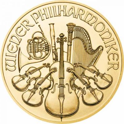 Zlatá mince Vídeňští filharmonici 1/10 Oz - 2022