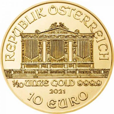 Zlatá mince Vídeňští filharmonici 1/10 Oz - 2022