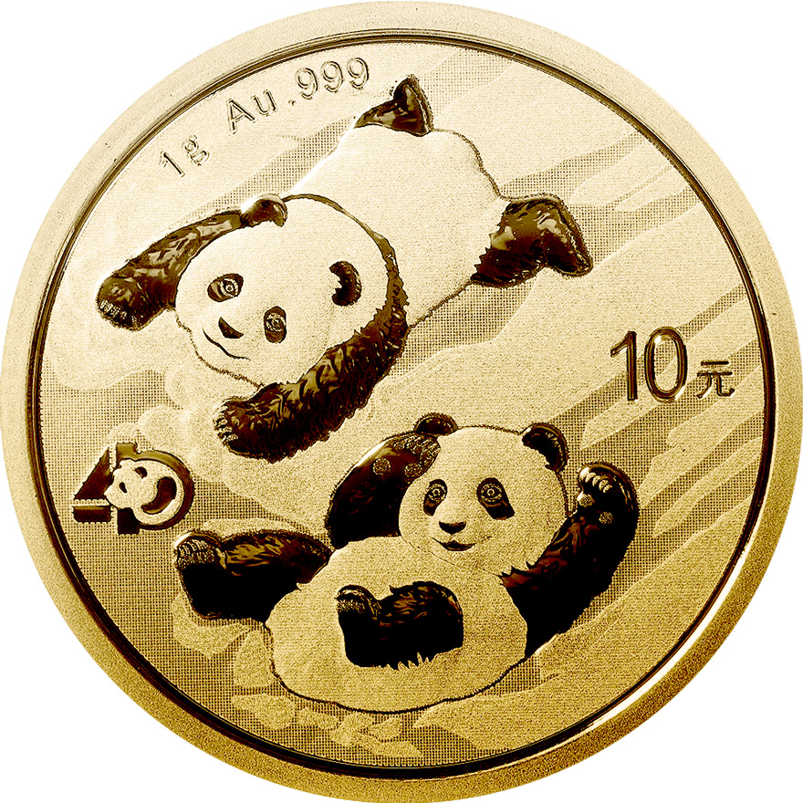 Zlatá mince Panda 1 g - 2022
