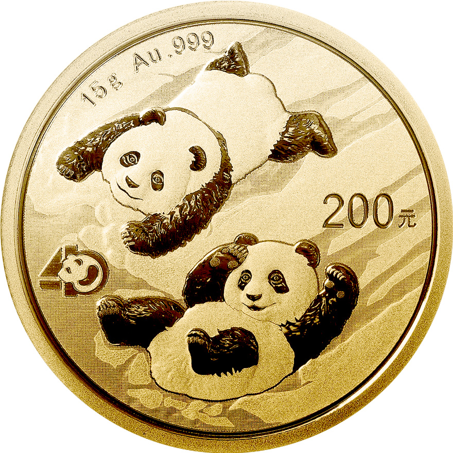 Zlatá mince Panda 15 g - 2022