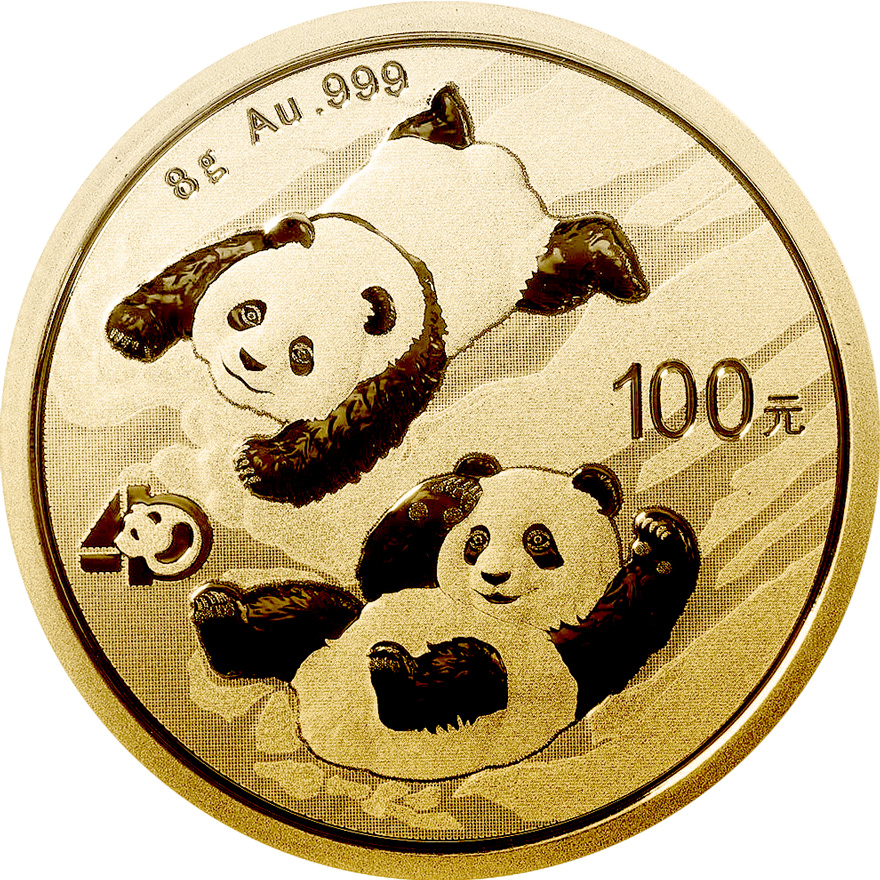 Zlatá mince Panda 8 g - 2022