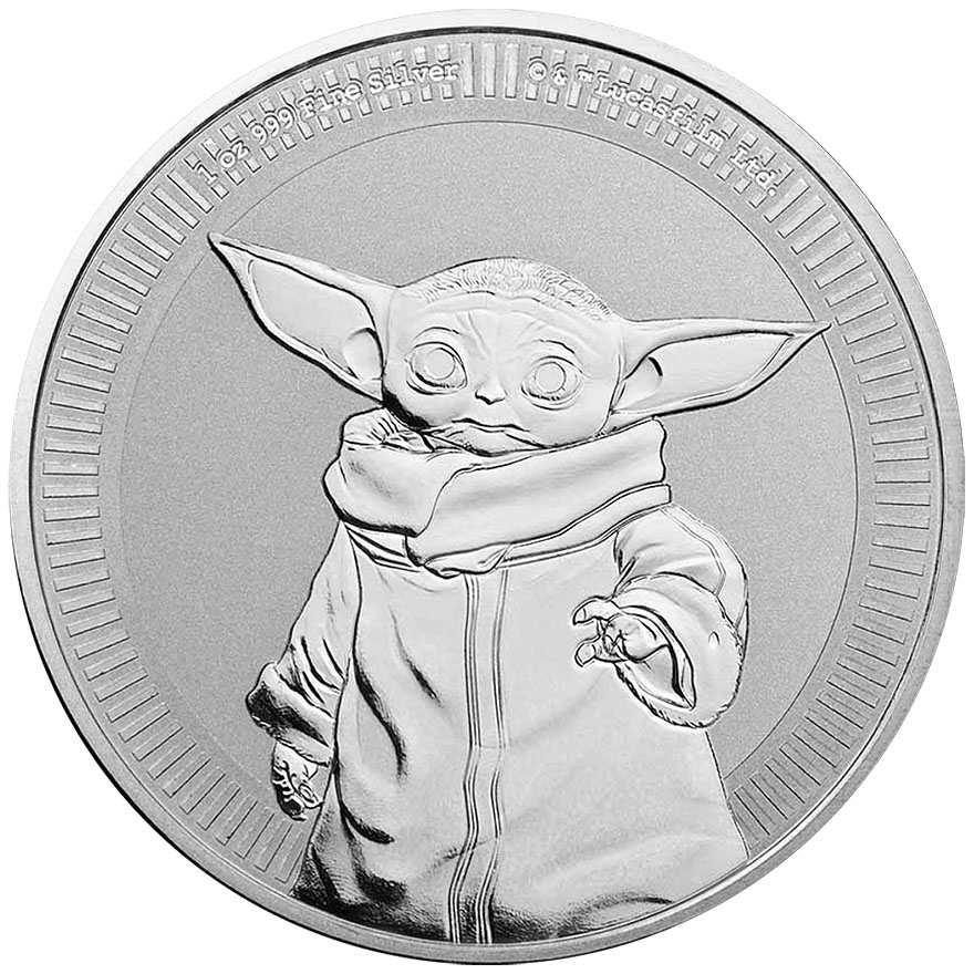 Stříbrná mince  STAR WARS - Mandalorian - Grogu 1 Oz - 2021
