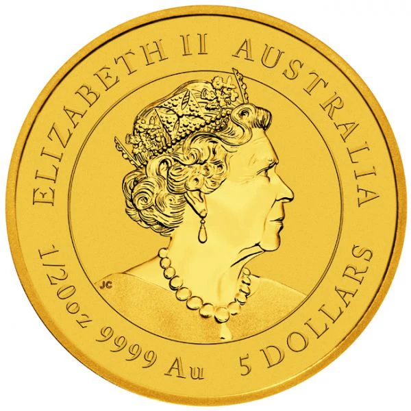 Zlatá mince Rok Tygra 1/20 Oz 2022