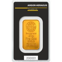 Zlatý slitek Argor Heraeus 20 g - Kinebar