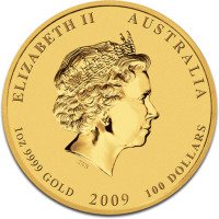 Zlatá mince Lunární série II Rok Bůvola  1 Oz 2009