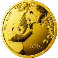 Zlatá mince Panda 30 g různé roky