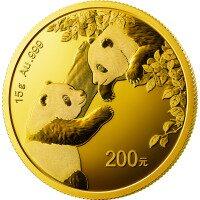 Zlatá mince Panda 15 g  různé roky