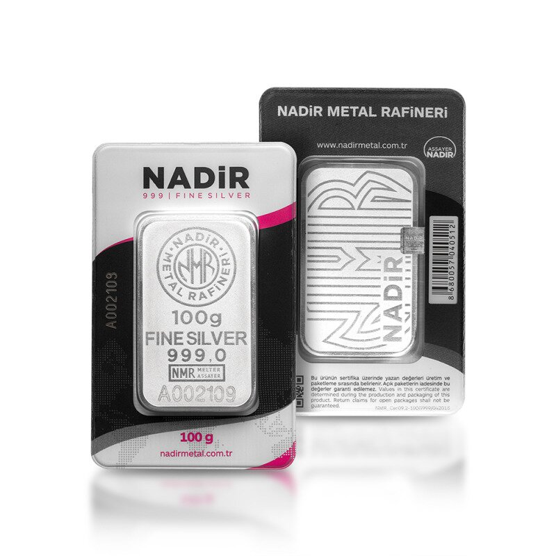 Stříbrný slitek 100 g Nadir Metal Rafineri