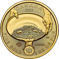 Zlatá mince Maple Leaf 1 Oz 2021 - Klondike Rýžování zlata