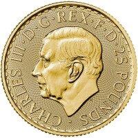 Zlatá mince Británie Charles III 2023 - 1/4 Oz