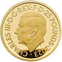 Zlatá mince Británie Charles III 2023 - 1/4 Oz Proof
