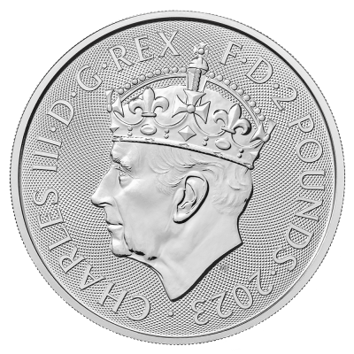 Stříbrná mince Britannia Charles III 2023 - Korunovace, 1 oz