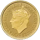 Zlatá korunovační mince s monogramem Charles III 2023 - 1/10 oz