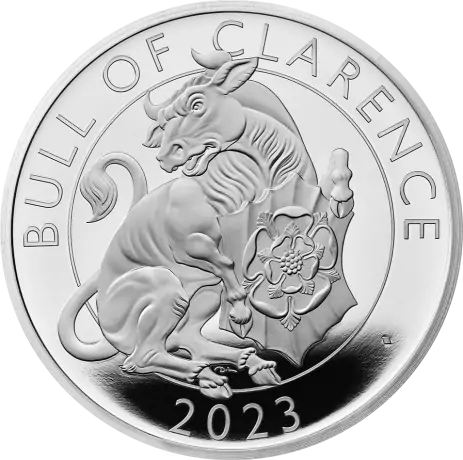 Stříbrná mince Tudorovská zvířata - The Bull of Clarence 2023, 1 oz