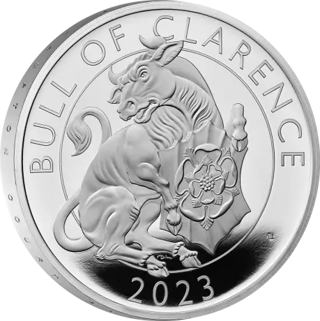 Stříbrná mince Tudorovská zvířata - The Bull of Clarence 2023 v etuji, 1 oz