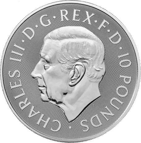 Stříbrná mince Tudorovská zvířata The Bull of Clarence 2023, 10 oz