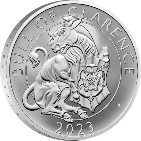 Sada stříbrných mincí Tudorovská zvířata - The Bull of Clarence 2023, 2 oz