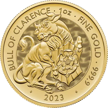 Zlatá mince Tudorovská zvířata - The Bull of Clarence 2023, 1 oz