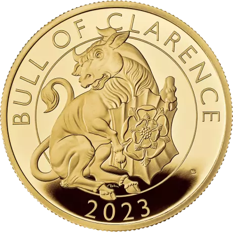Zlatá mince Tudorovská zvířata - The Bull of Clarence 2023, 1 oz