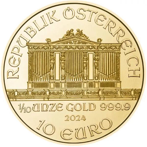 Zlatá mince Vídeňští filharmonici 2024 - 1/10 oz