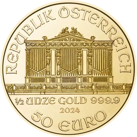 Zlatá mince Vídeňští filharmonici 2024 - 1/2 oz