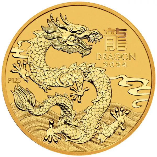 Zlatá mince Lunární série III - Rok Draka 2024, 10 oz