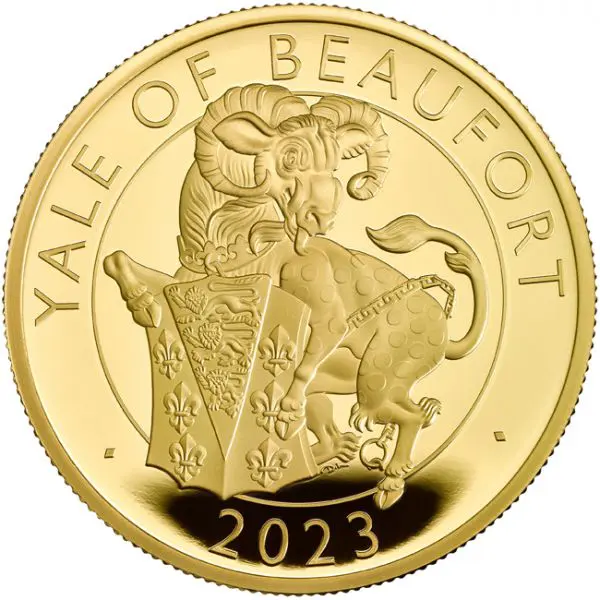 Zlatá mince Tudorovská zvířata v etuji - Yale of Beaufort 2023, 1 oz
