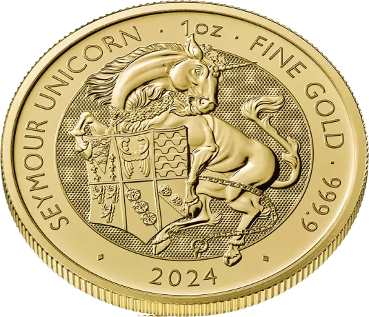 Zlatá mince Tudorovská zvířata - Seymour Unicorn 2024, 1 oz