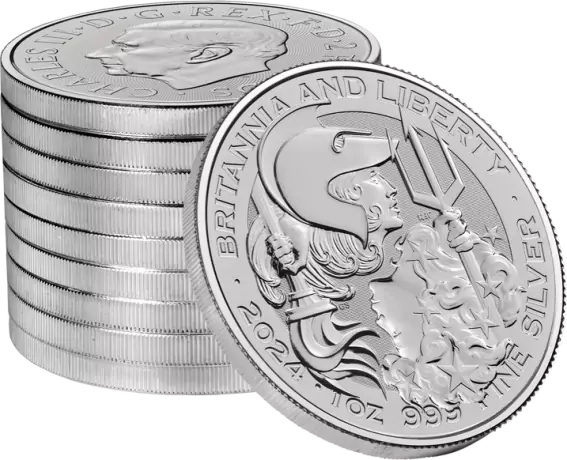 Stříbrná mince Britaniia a Liberty 2024, 1 oz