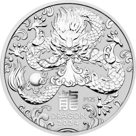 Stříbrná mince Lunární série III - Rok Draka 2024, 5 oz