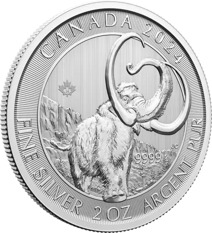 Stříbrná mince 2 oz Doba ledová - vlnitý mamut 2024