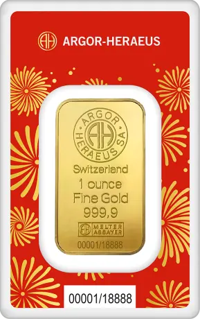 Zlatý slitek Argor Heraeus - Rok hada 2025, 1 oz