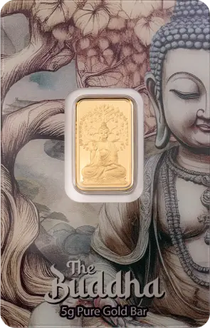 Zlatý slitek PAMP Šťastný Buddha, 5 g