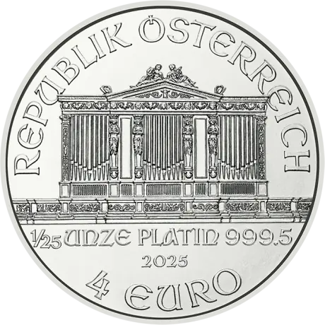 Platinová mince Vídeňští filharmonici 1/25 Oz 2025