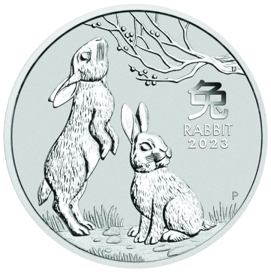 Stříbrná mince Lunární série III - Rok Králíka 2023, 1 oz