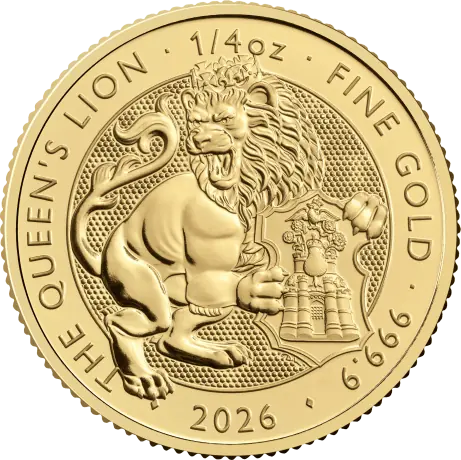 Zlatá mince Tudorovská zvířata - Queen's Lion 2026, 1/4 oz