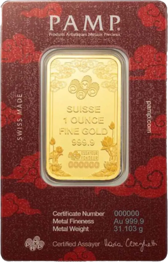 Zlatý slitek PAMP - Good Luck Dragon, 1 oz
