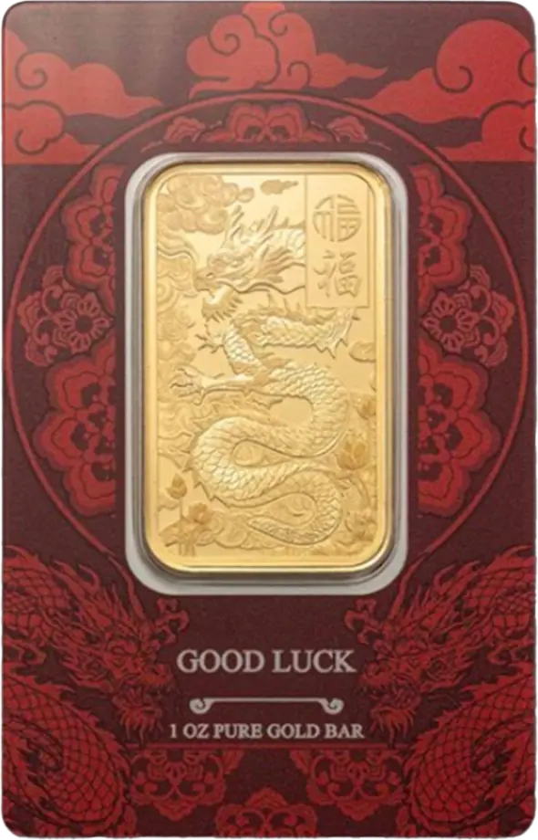 Zlatý slitek PAMP - Good Luck Dragon, 1 oz