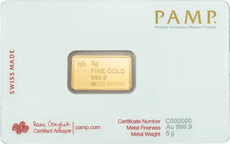 Zlatý slitek PAMP - Orel bělohlavý, 5 g